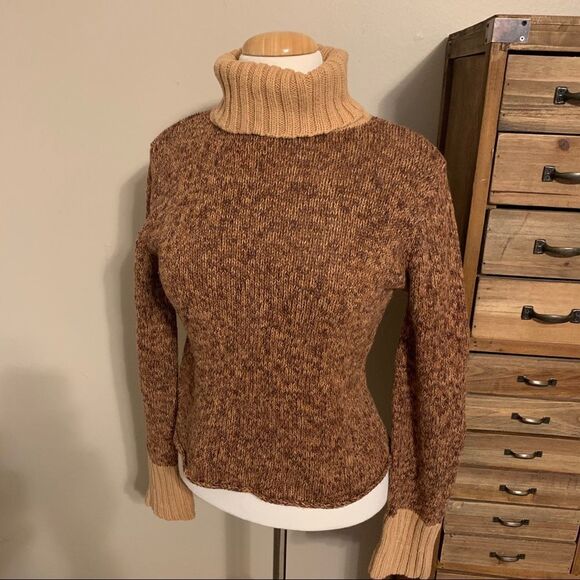 Next Era Sweaters - Next Era Brown/Tan Long sleeved turtleneck sweater